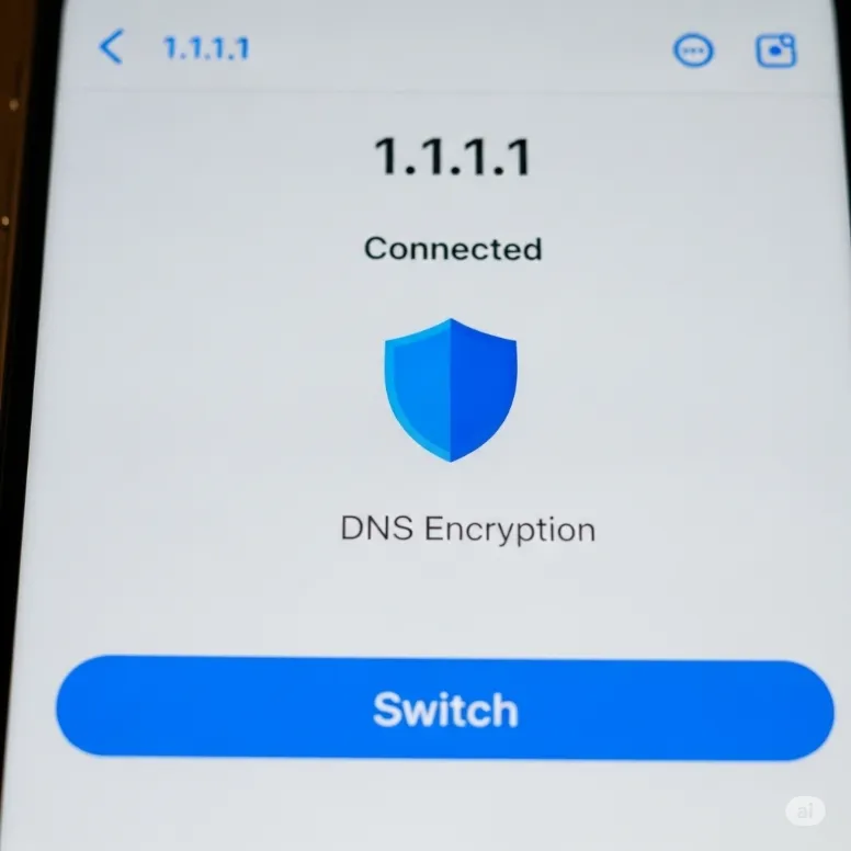스마트폰에 1.1.1.1 앱 실행 화면.